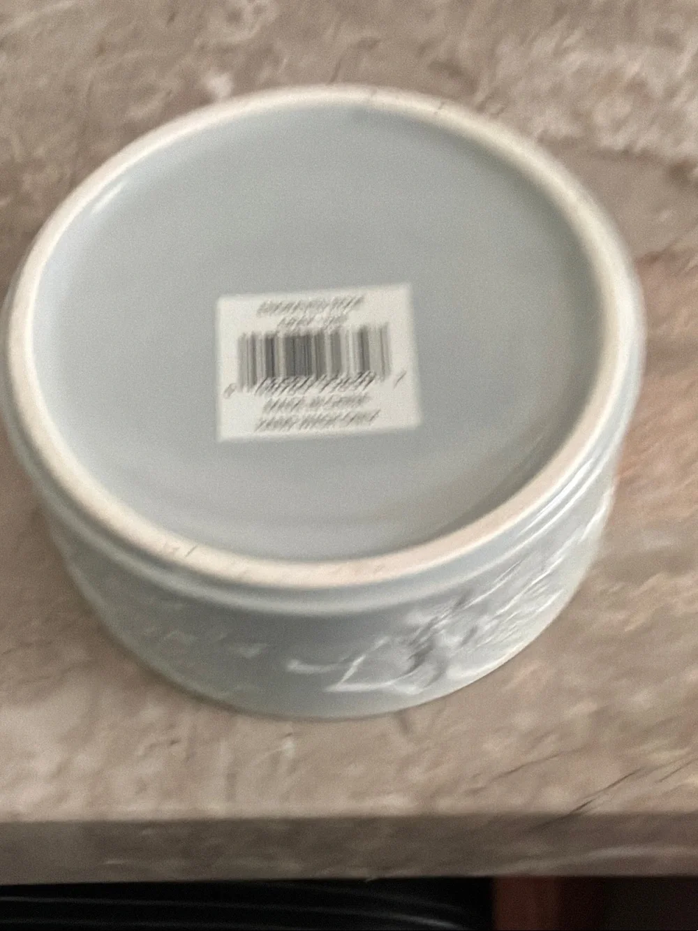 Laura Ashley White Embossed Floral Ceramic Pet Dish